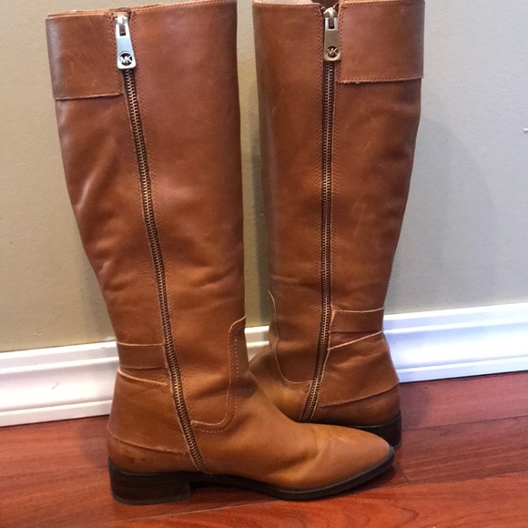 Michael Kors tan leather riding boots - Picture 6 of 8